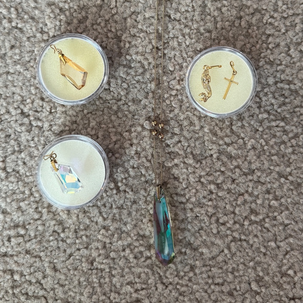 LOT Alex + Ani Galaxy Swarovski Galaxy Crystal Necklace & Charms